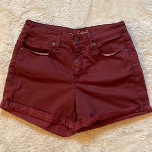 Maroon high waisted shorts